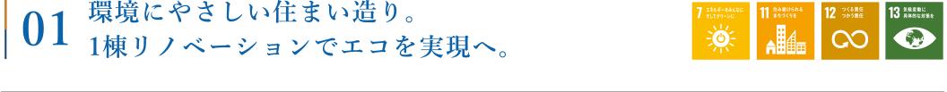 環境にやさしい住まい造り。1棟リノベーションでエコを実現へ。